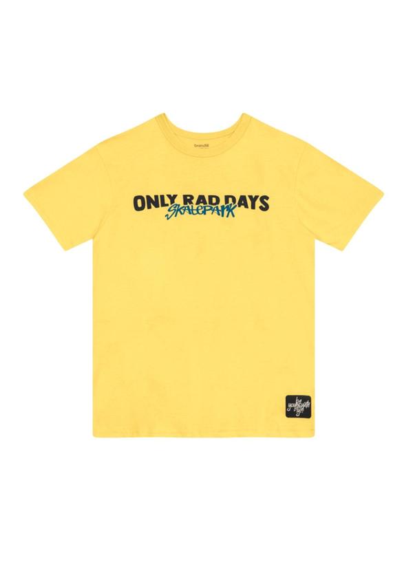 Camiseta Teen Menino em Meia Malha Amarelo