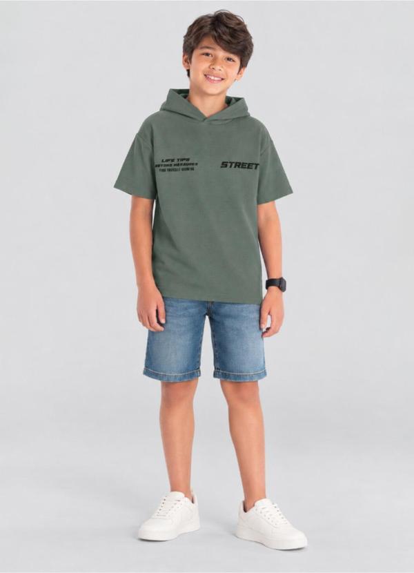 Camiseta Teen Menino Oversized Verde