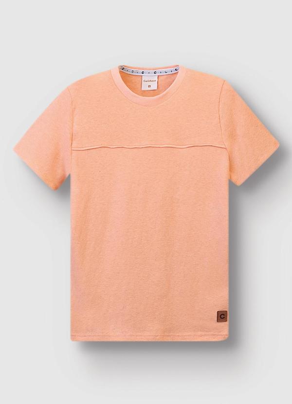 Camiseta Tradicional em Linho Salmão