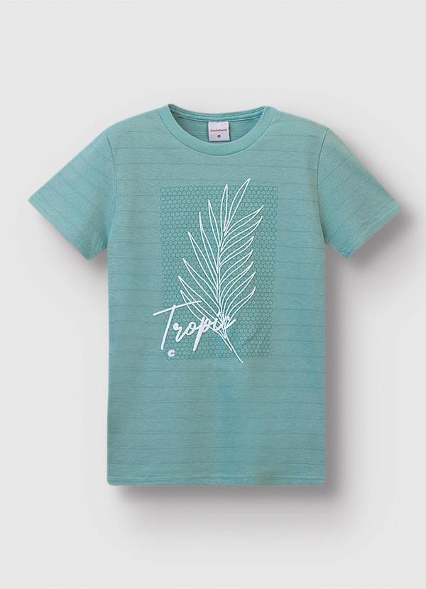 Camiseta Tropic em Malha Linho Azul Turquesa