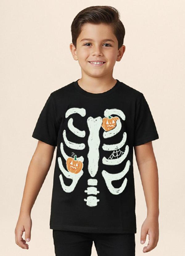 Camiseta Unissex Esqueleto Preto