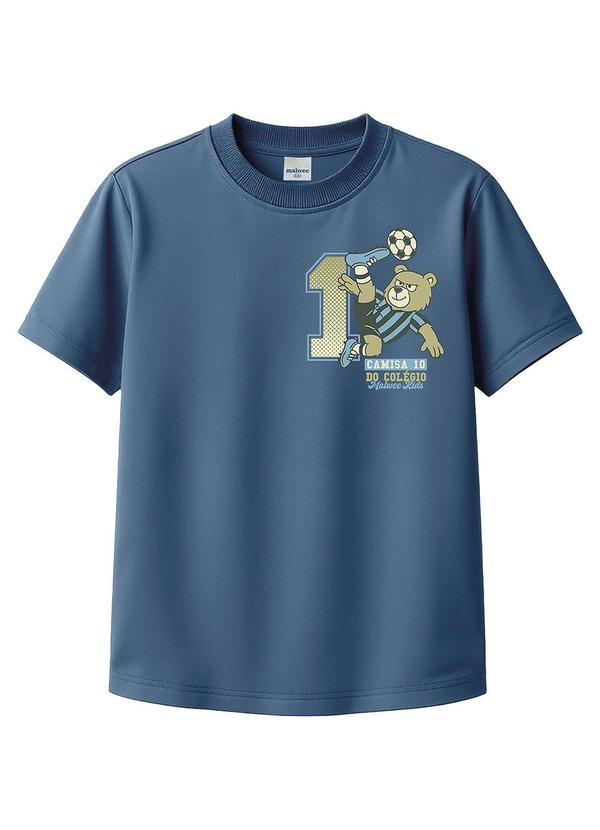 Camiseta Ursinho Jogador Azul Pastel
