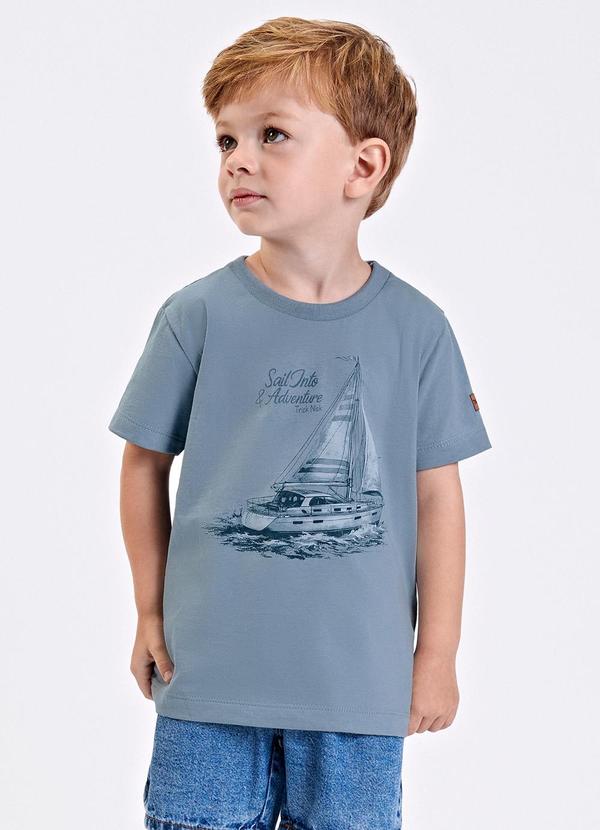 Camiseta Verão Menino Meia Malha Azul
