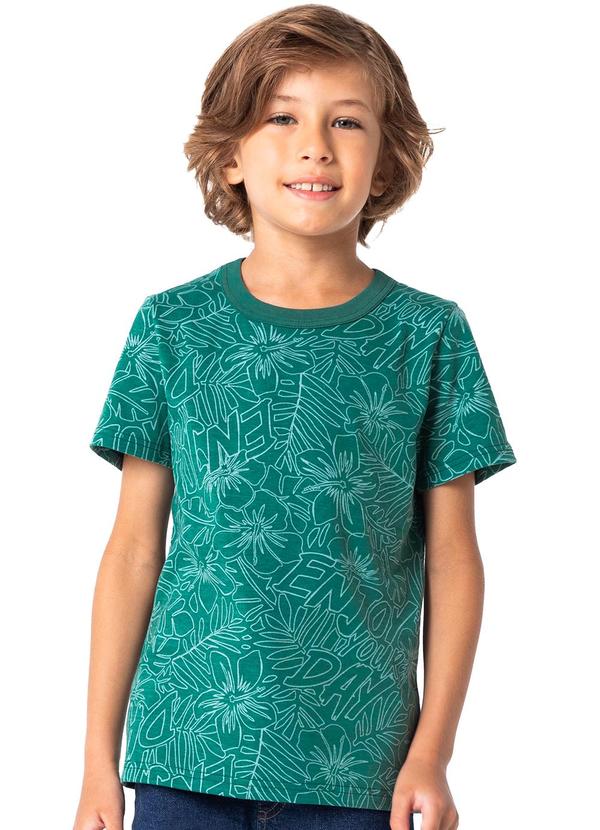 Camiseta Verde Tradicional Tropical Menino
