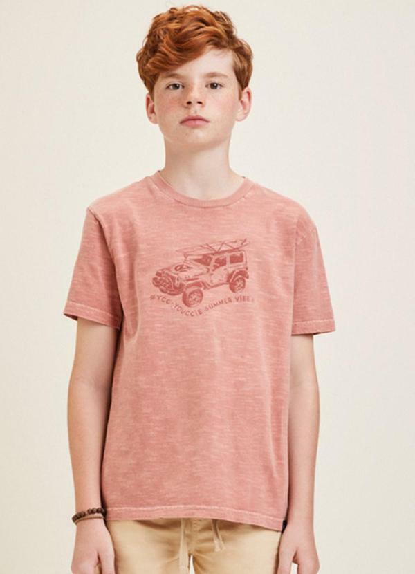 Camiseta Vermelha Estampada Vermelho