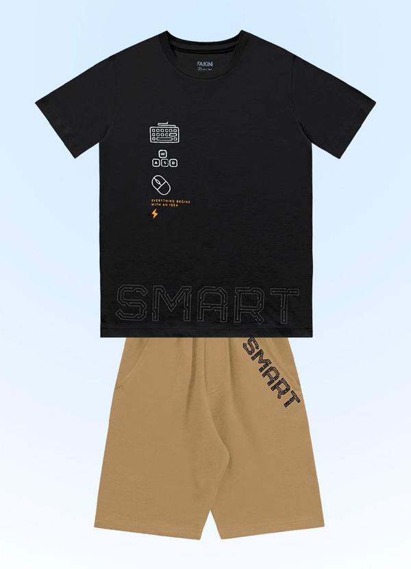 Conjunto Camiseta e Bermuda Preto