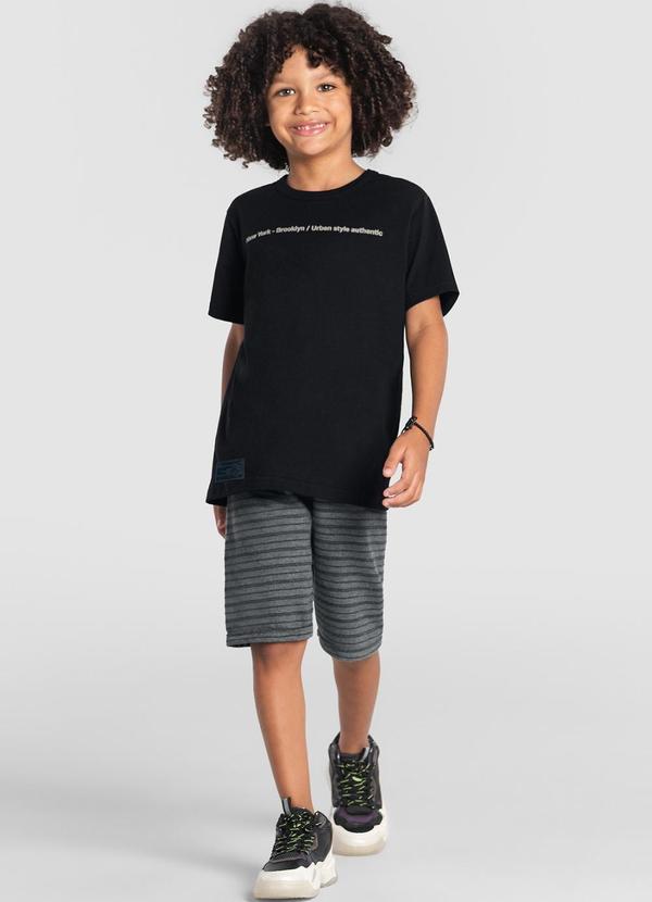 Conjunto Infantil Menino com Listras Preto