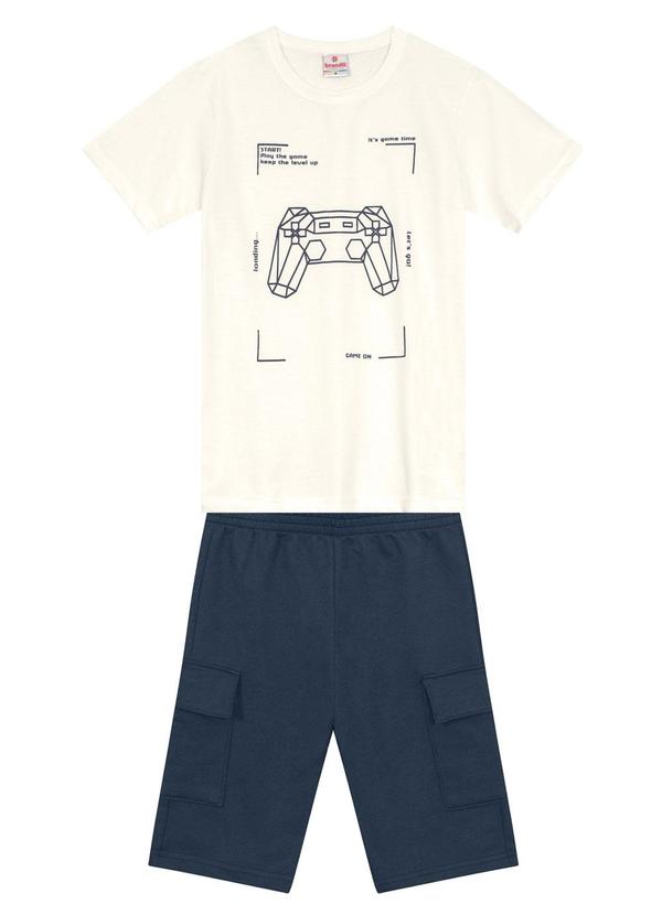 Vista 2 Conjunto Infantil Menino de Video Game Bege Brandili Brandili