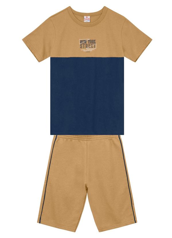 Conjunto Infantil Menino Estampa Urbana Marrom
