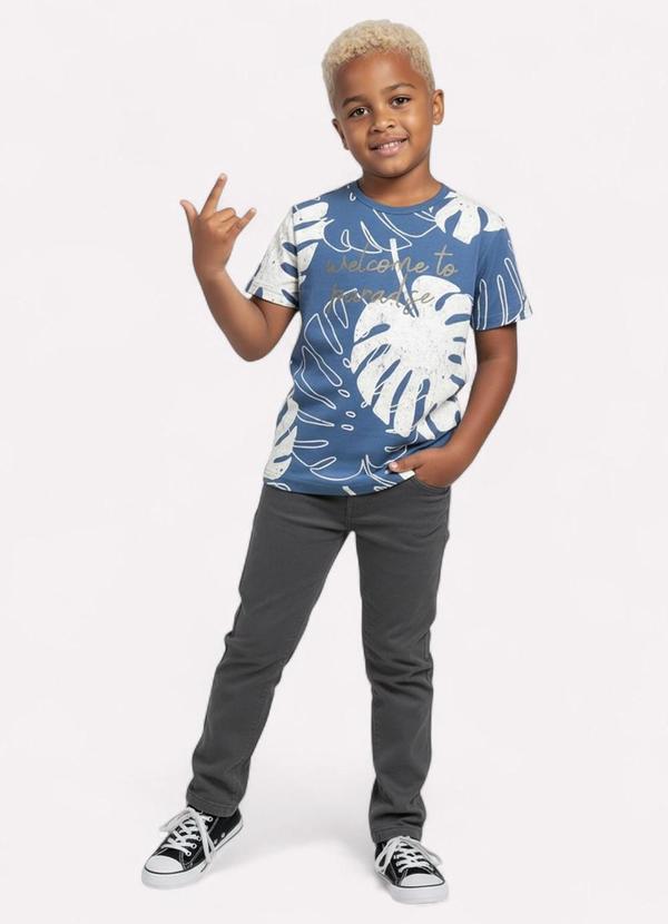 Camiseta Infantil Menino Lettering Azul