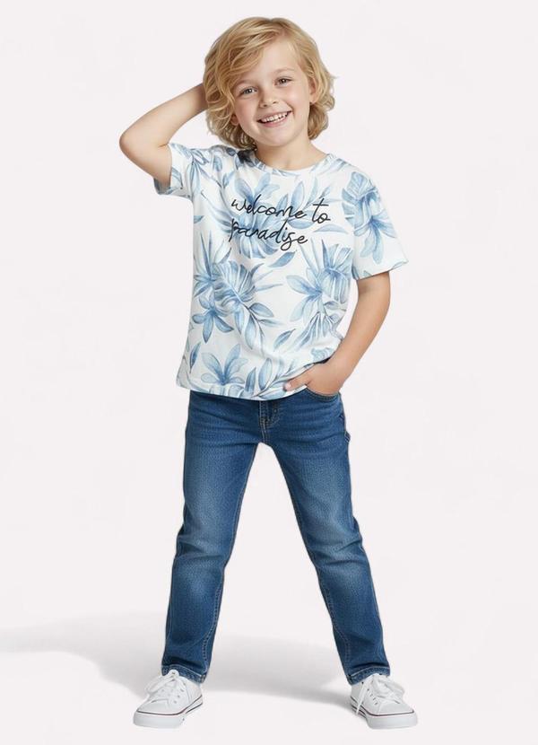 Vista 2 Camiseta Infantil Menino Lettering Branco Kyly Kyly