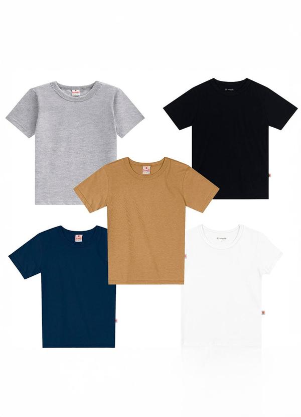 Kit Infantil Menino com 5 Camisetas Sortidas