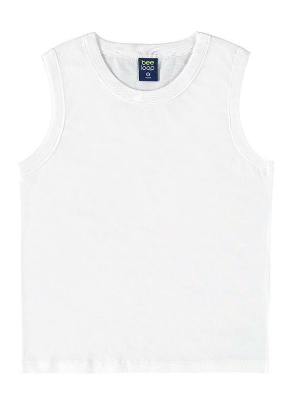 Vista 2 Regata em Meia Malha para Menino Branco Bee Loop Bee Loop