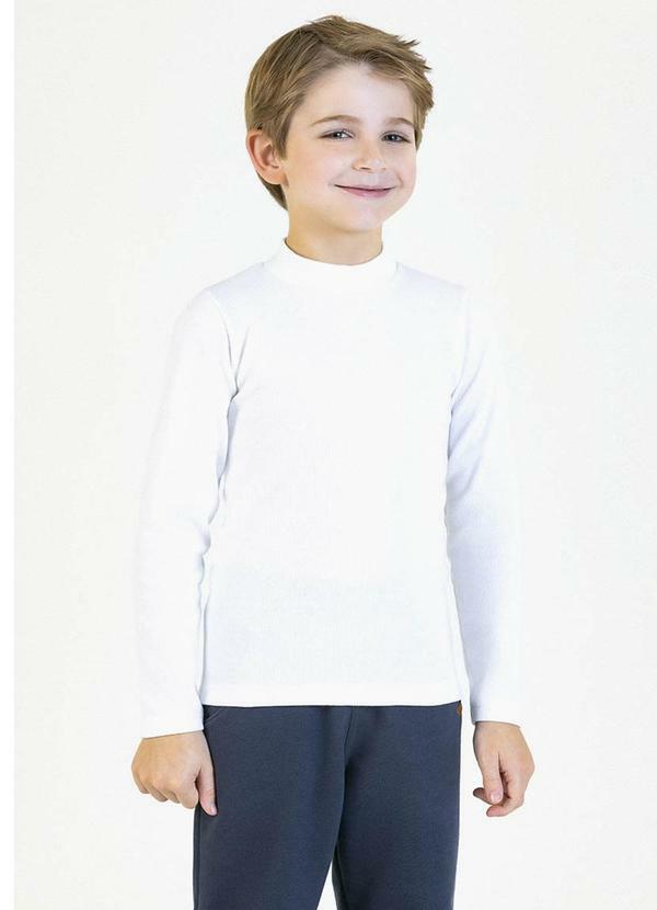 Vista 2 Blusa Infantil em Punho Branco Soft Bonni Soft Bonni