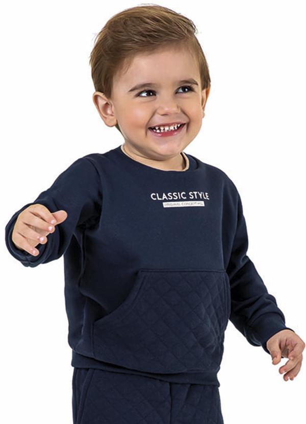 Blusão Moletom Infantil Azul