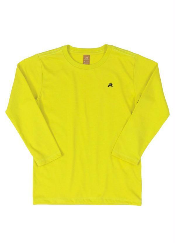Camiseta Básica Manga Longa Amarelo