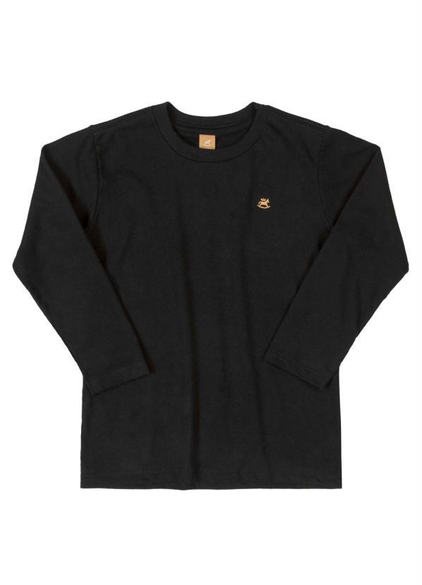 Camiseta Básica Manga Longa Preto