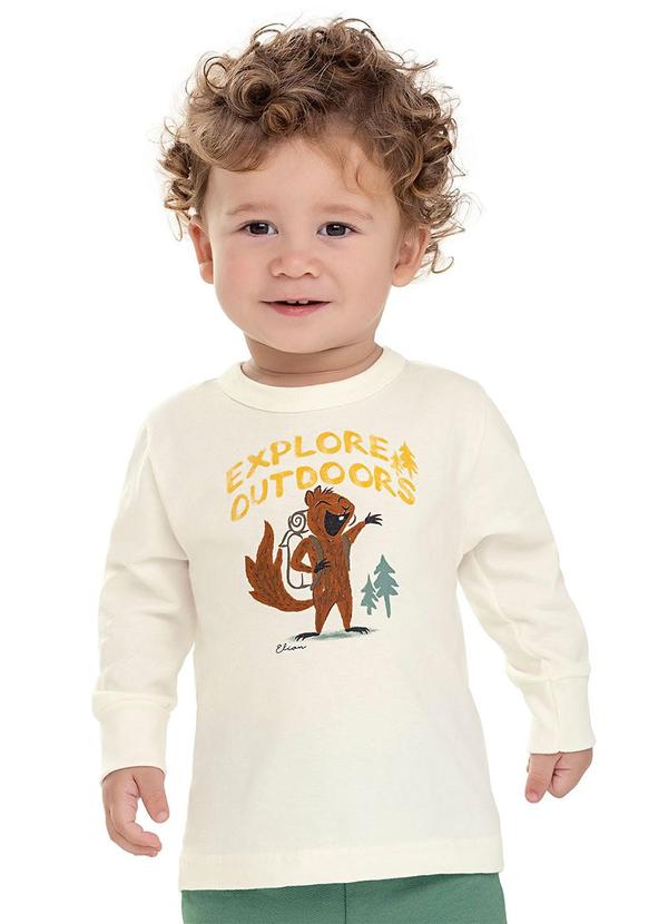 Camiseta Bebê Menino Estampa Animais Bege
