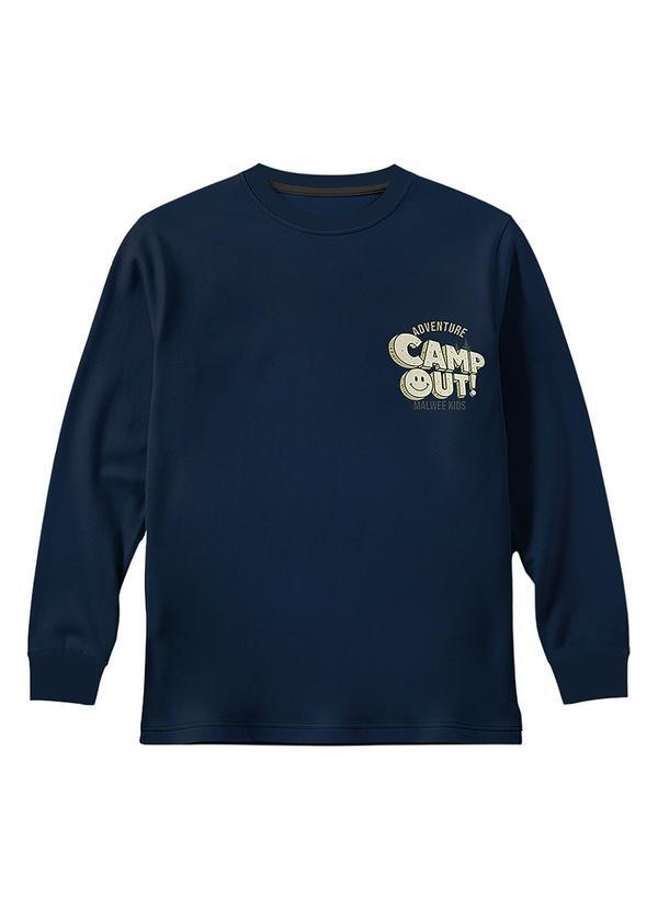 Camiseta Camp Out em Malha Azul Marinho