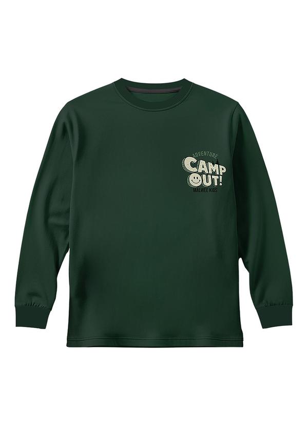 Camiseta Camp Out em Malha Verde Escuro