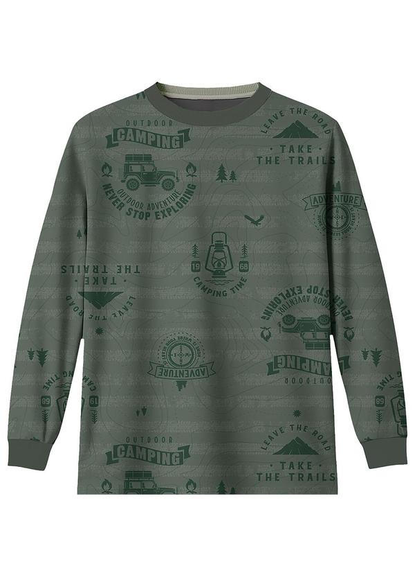 Camiseta Camping em Malha Verde Musgo