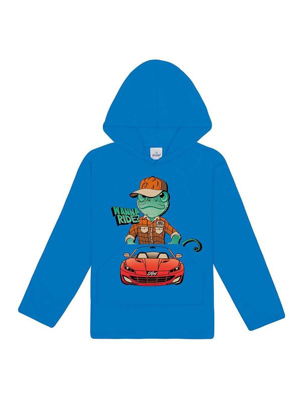 Camiseta com Capuz Camaleão Azul
