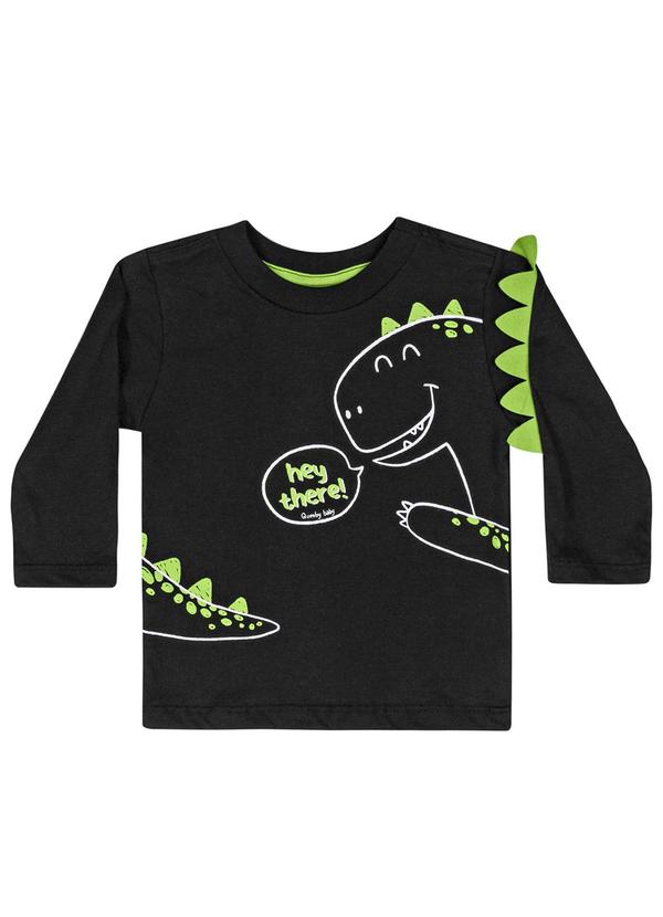 Vista 2 Camiseta em Meia Malha Bebê Menino Preto Quimby Quimby