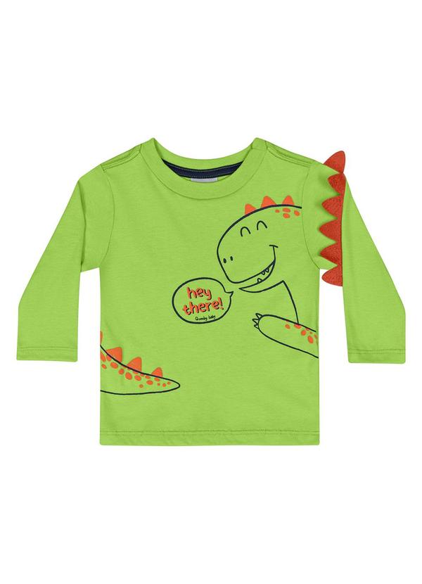 Vista 2 Camiseta em Meia Malha Bebê Menino Verde Quimby Quimby