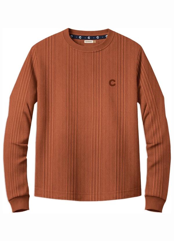 Camiseta em Moletinho Trabalhado Terracota