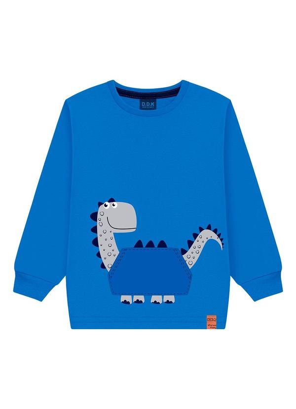 Camiseta Infantil de Manga Longa Azul