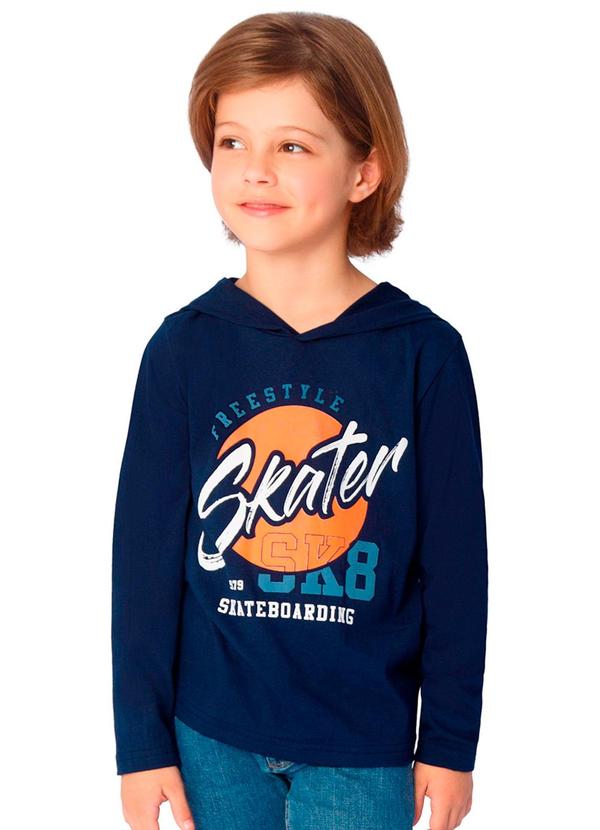 Vista 2 Camiseta Infantil de Manga Longa Azul Ddk Ddk