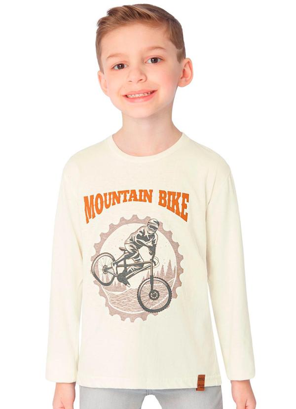 Vista 2 Camiseta Infantil de Manga Longa Bege Ddk Ddk