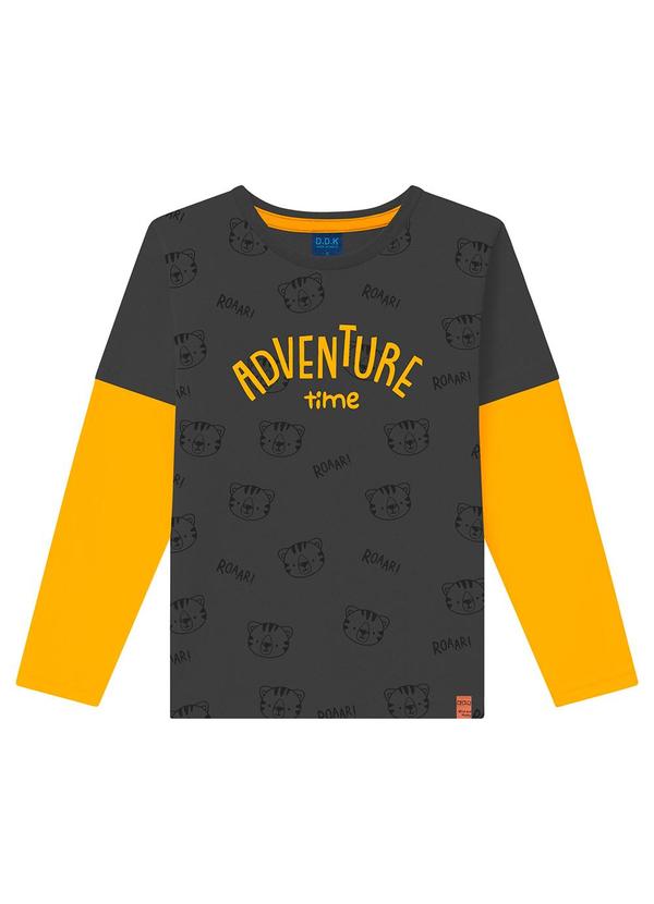 Vista 2 Camiseta Infantil de Manga Longa Cinza Ddk Ddk