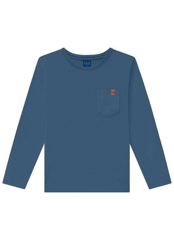 Vista 2 Camiseta Infantil de Manga Longa Piquet Azul Ddk Ddk