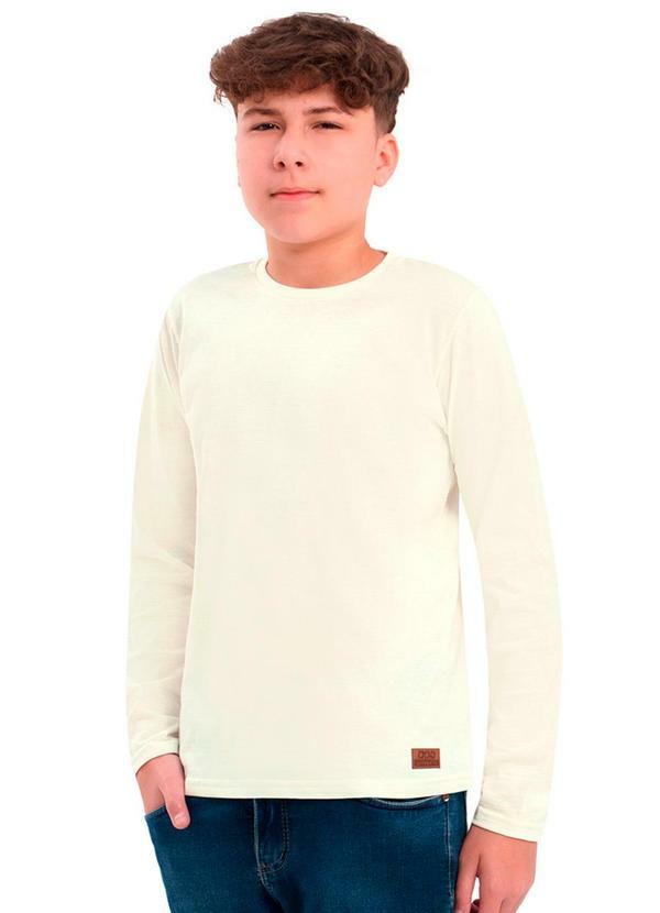 Vista 2 Camiseta Infantil de Manga Longa Piquet Bege Ddk Ddk
