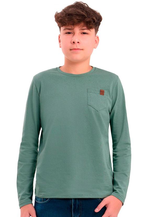 Vista 2 Camiseta Infantil de Manga Longa Piquet Verde Ddk Ddk