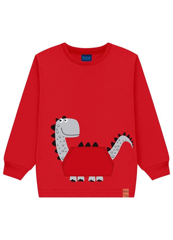 Camiseta Infantil de Manga Longa Vermelho