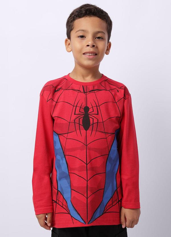 Camiseta Infantil Homem Aranha Vermelha