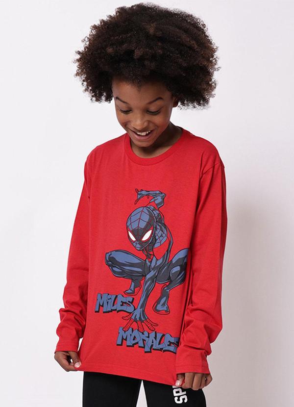 Camiseta Infantil Homem Aranha Vermelha