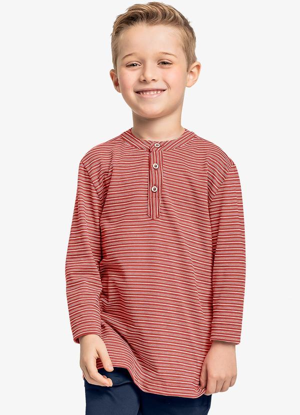 Vista 2 Camiseta Infantil Masculino Manga Longa Laranja Trick Nick Trick Nick