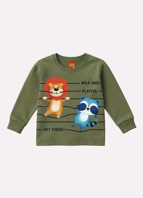 Camiseta Infantil Menino Animais Verde