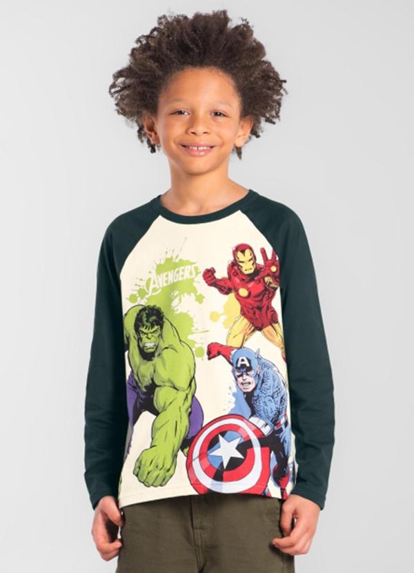 Camiseta Infantil Menino Avengers Natural