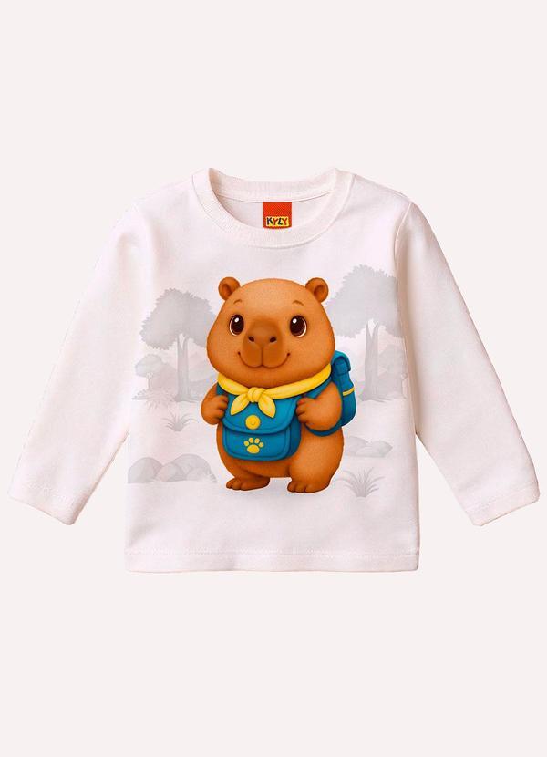 Camiseta Infantil Menino Capivara Branco