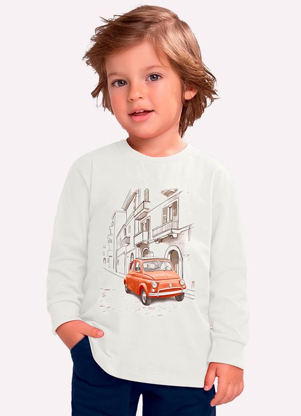 Vista 2 Camiseta Infantil Menino Carro Off White Milon Milon