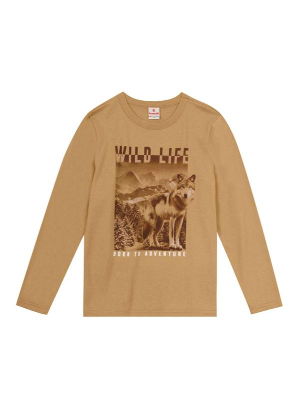 Vista 2 Camiseta Infantil Menino de Lobinho Marrom Brandili Brandili
