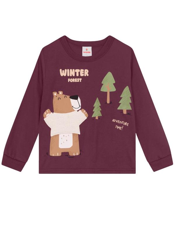 Camiseta Infantil Menino de Urso Marrom
