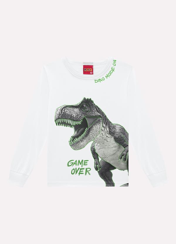 Camiseta Infantil Menino Dinossauro Branco