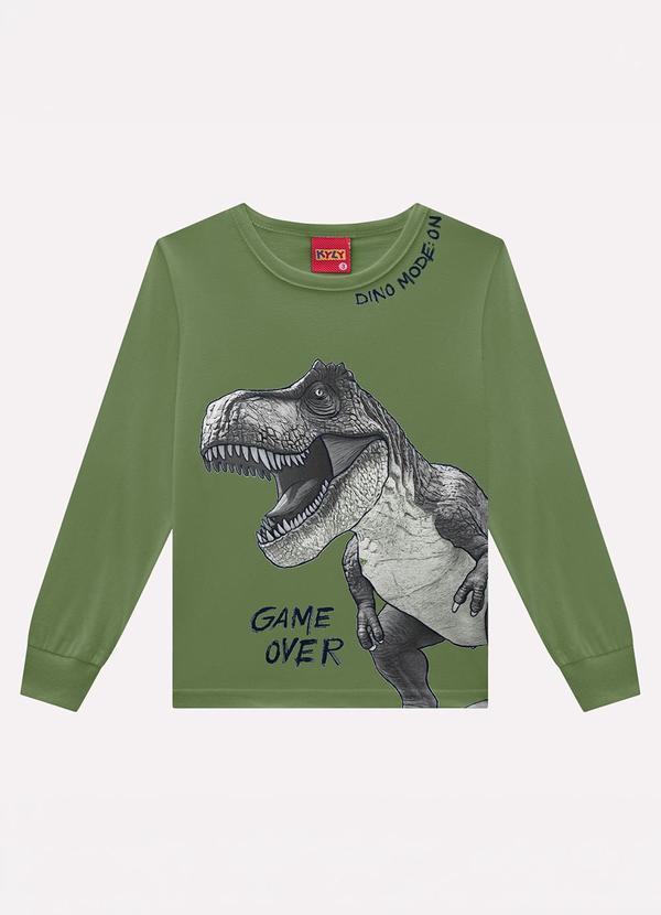 Camiseta Infantil Menino Dinossauro Verde