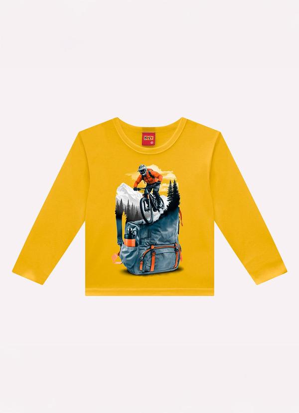 Camiseta Infantil Menino em Algodão Amarelo
