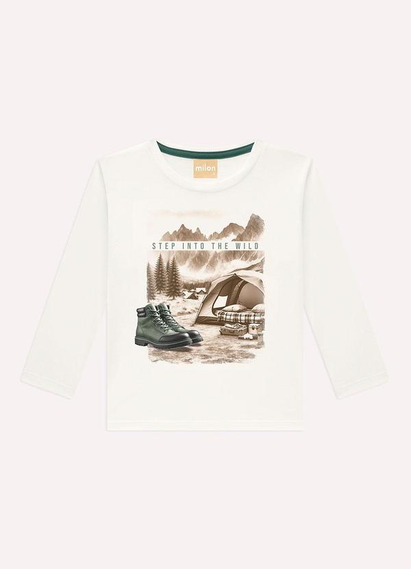 Camiseta Infantil Menino em Algodão Bege
